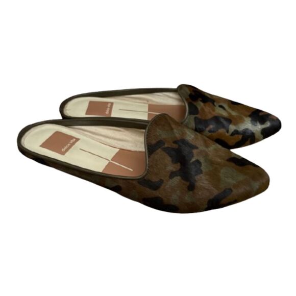 Dolce Vita Grant Slide Camo Print Calf Hair Mule Pointed Toe Chic Size 6.5 - Picture 3 of 6